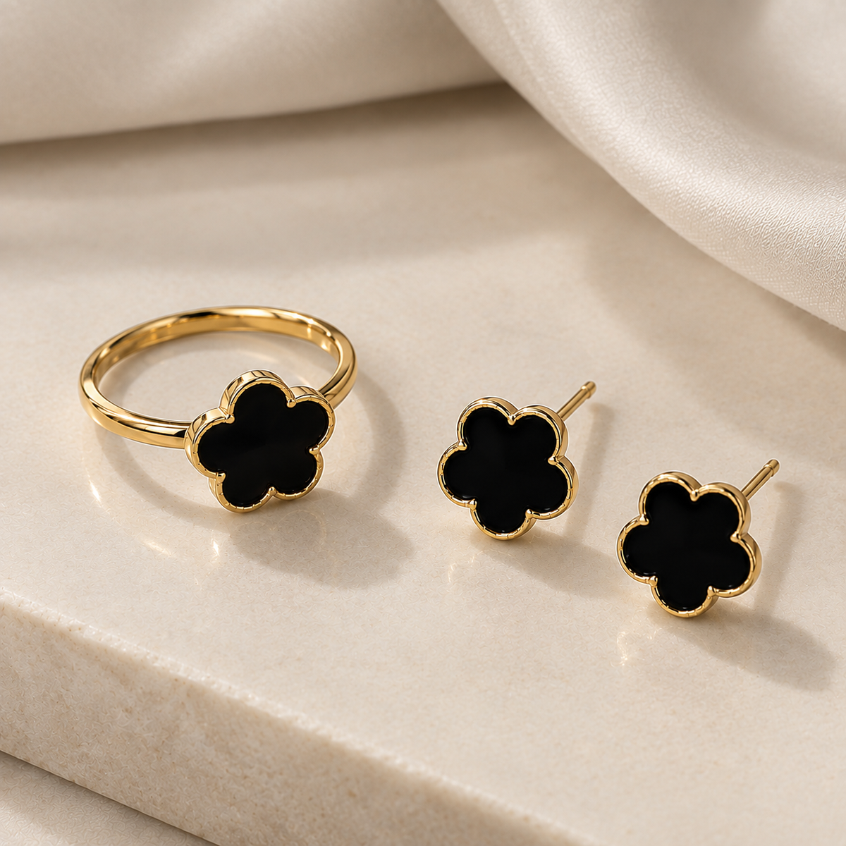 Zenvora Aura Set — Pack de pendientes + anillo⭐