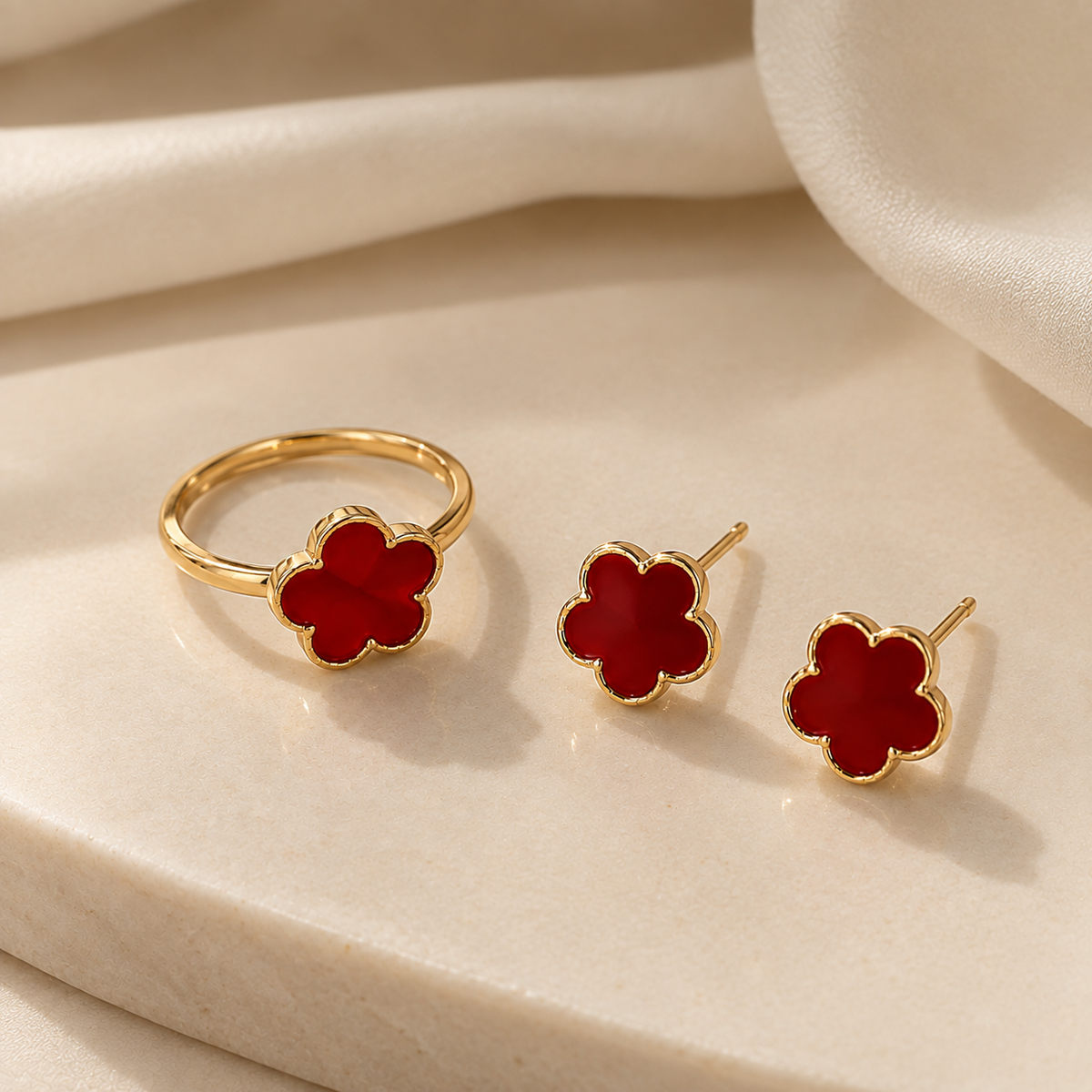 Zenvora Aura Set — Pack de pendientes + anillo⭐